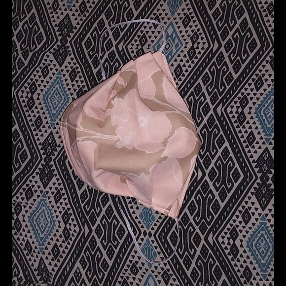 Acacia South Pacific custom cloth face mask swimwear hibiscus pink tan c… - Picture 2 of 6